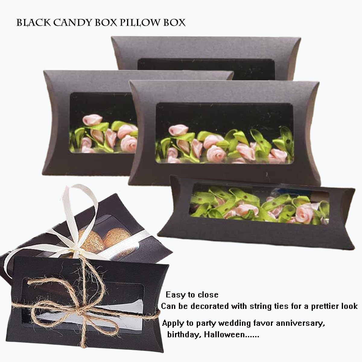 80 Pcs Pillow Gift Boxes with Clear Window