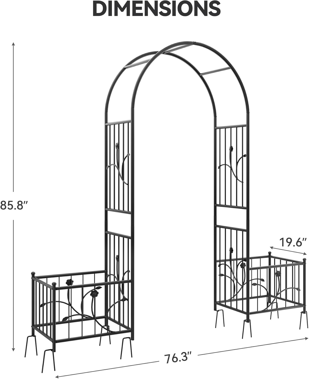 Yitahome Garden Arbor with Planter Boxes