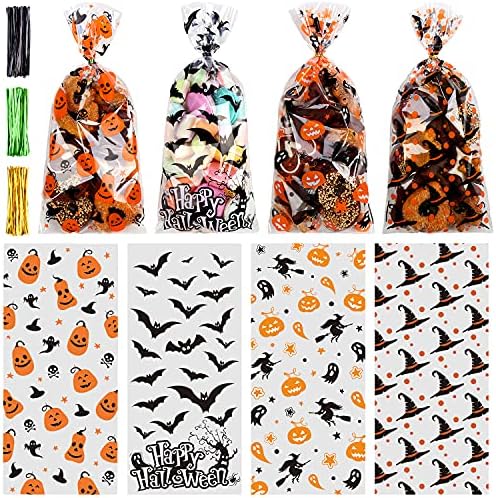 STEFORD Halloween Cellophane Bags 180 PCS