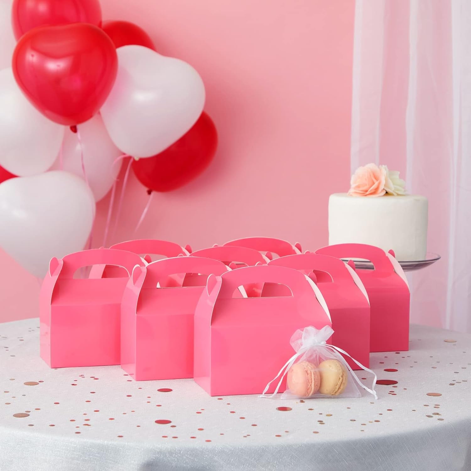 BLUE PANDA 24 Pack Pink Gable Boxes for Parties
