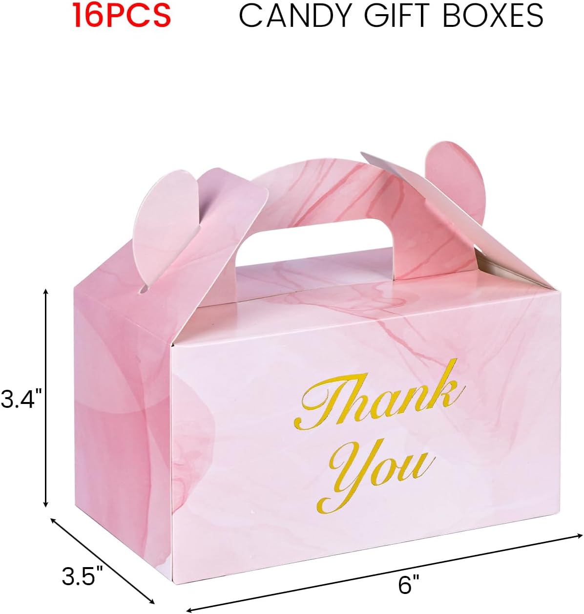 VGOODALL 16PCS Mini Pink Marble Gift Boxes