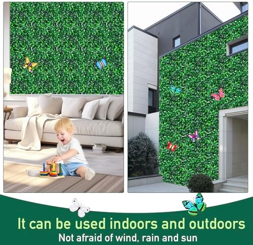 SunnySmile 12-Piece Artificial Grass Wall Panels with Double Sided Tape