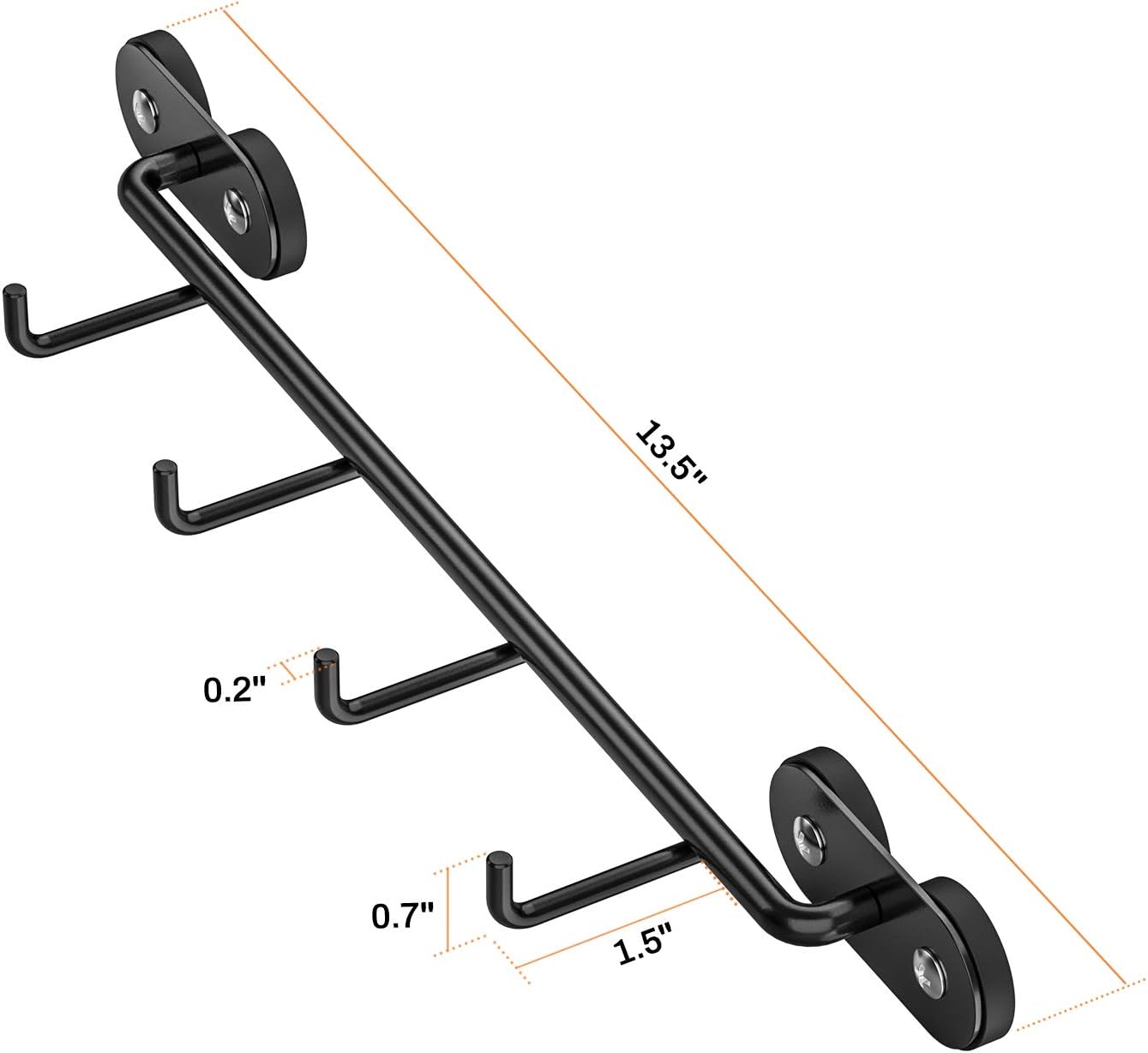 Skyflame Magnetic BBQ Tool Rack - 4 Hooks 12 Inch Universal Organizer