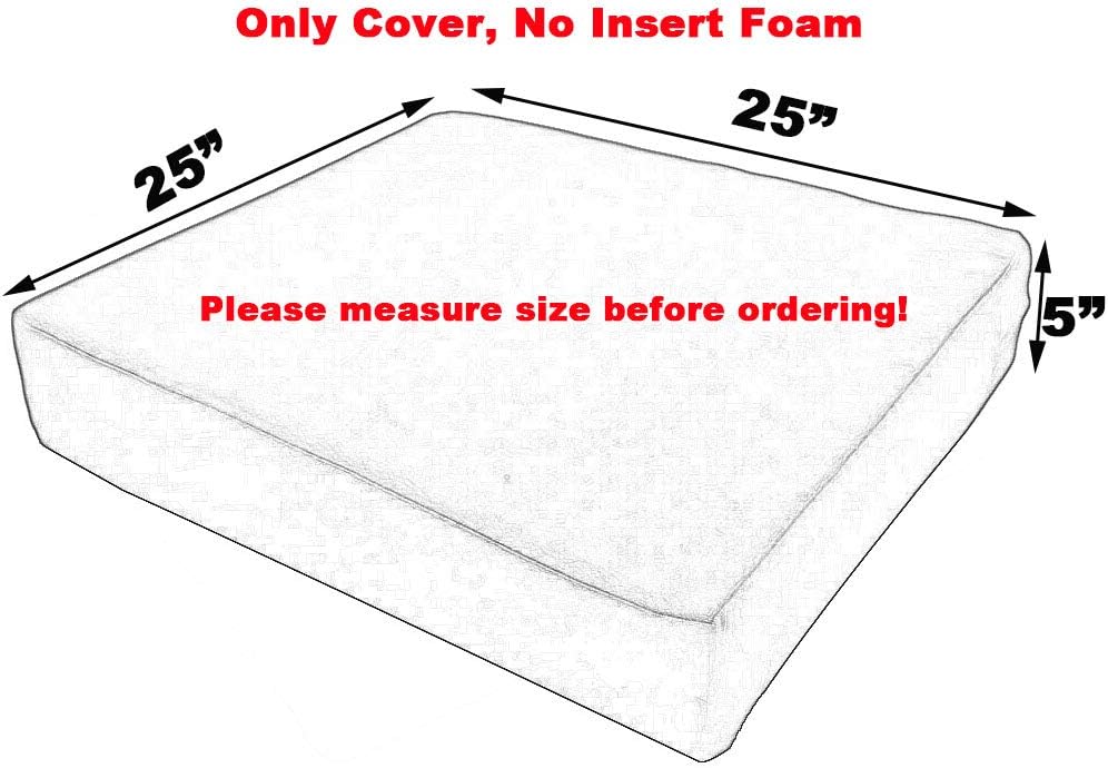 Sigmat Outdoor Seat Cushion Cover 25x25x5 2PCS