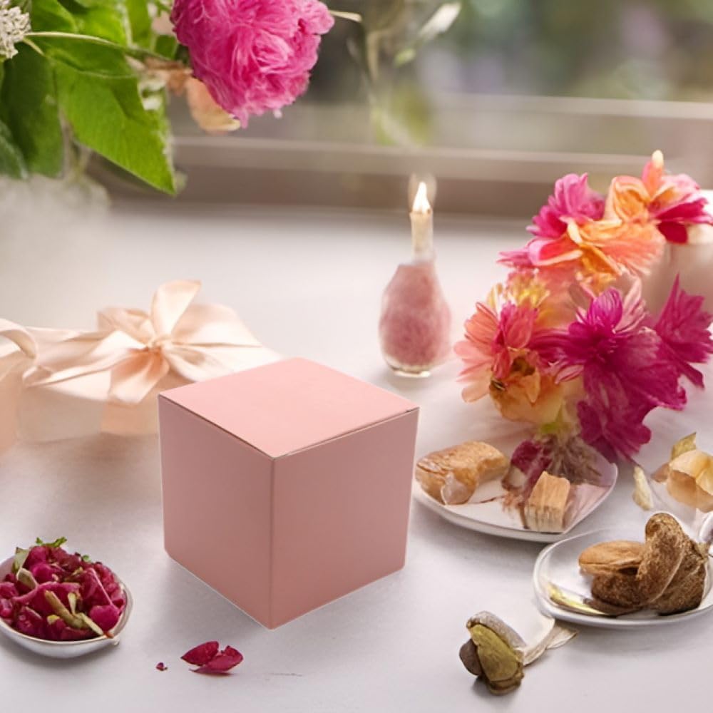 Oletx 25 Pcs Pink Gift Boxes 3x3x3 Inch Set