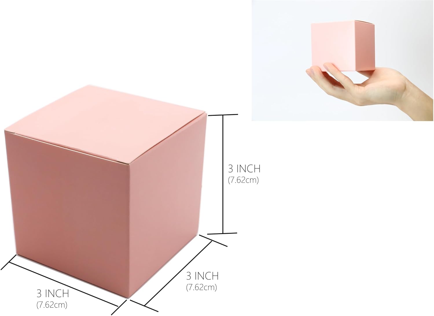 Oletx 25 Pcs Pink Gift Boxes 3x3x3 Inch Set
