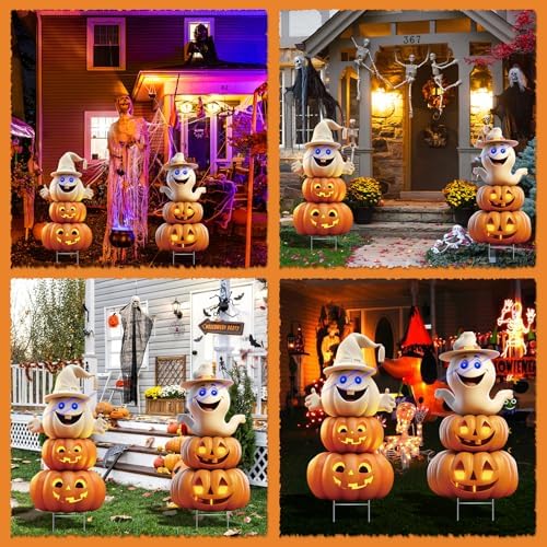 2Pcs 40FT Ghost Halloween Decorations with Stakes