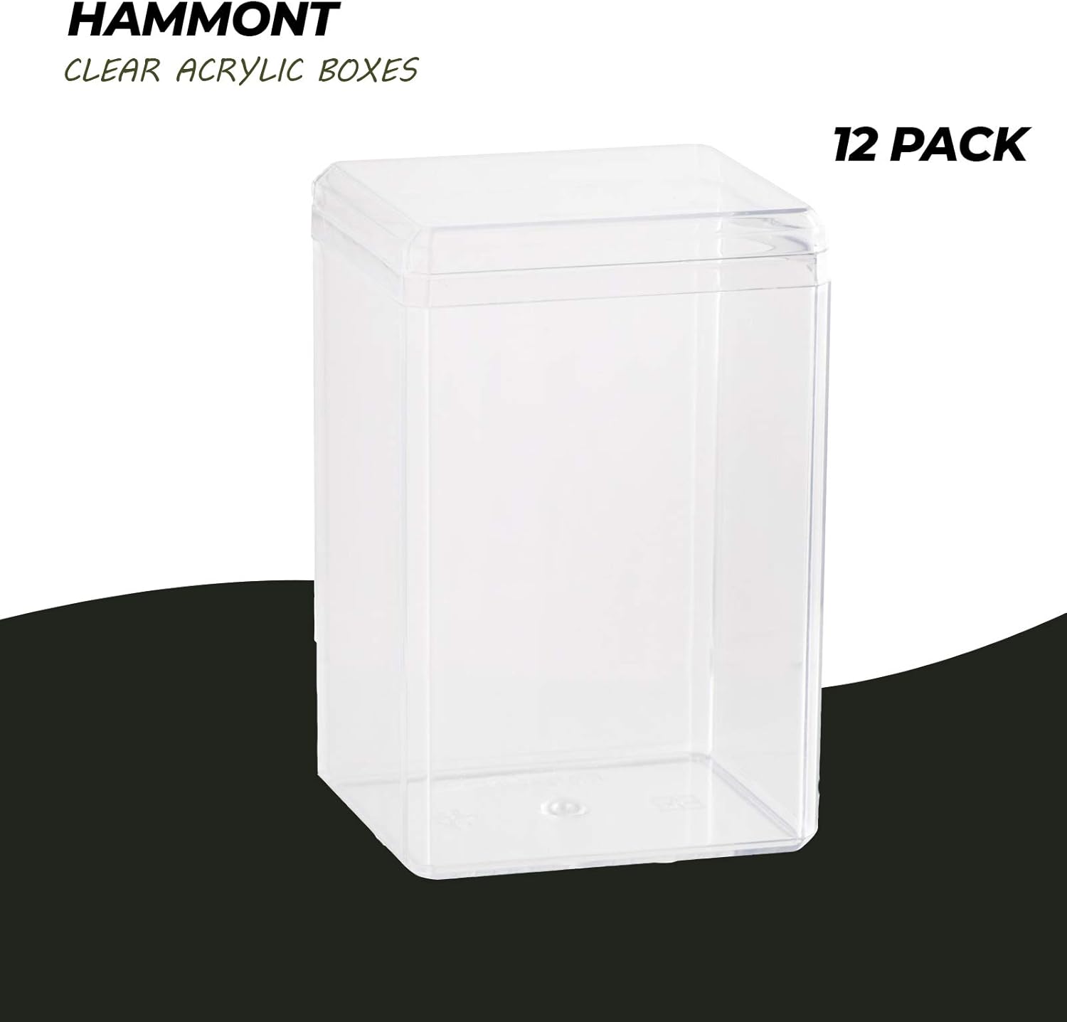 Hammont Acrylic Gift Boxes - 12 Pack Clear Cube Storage