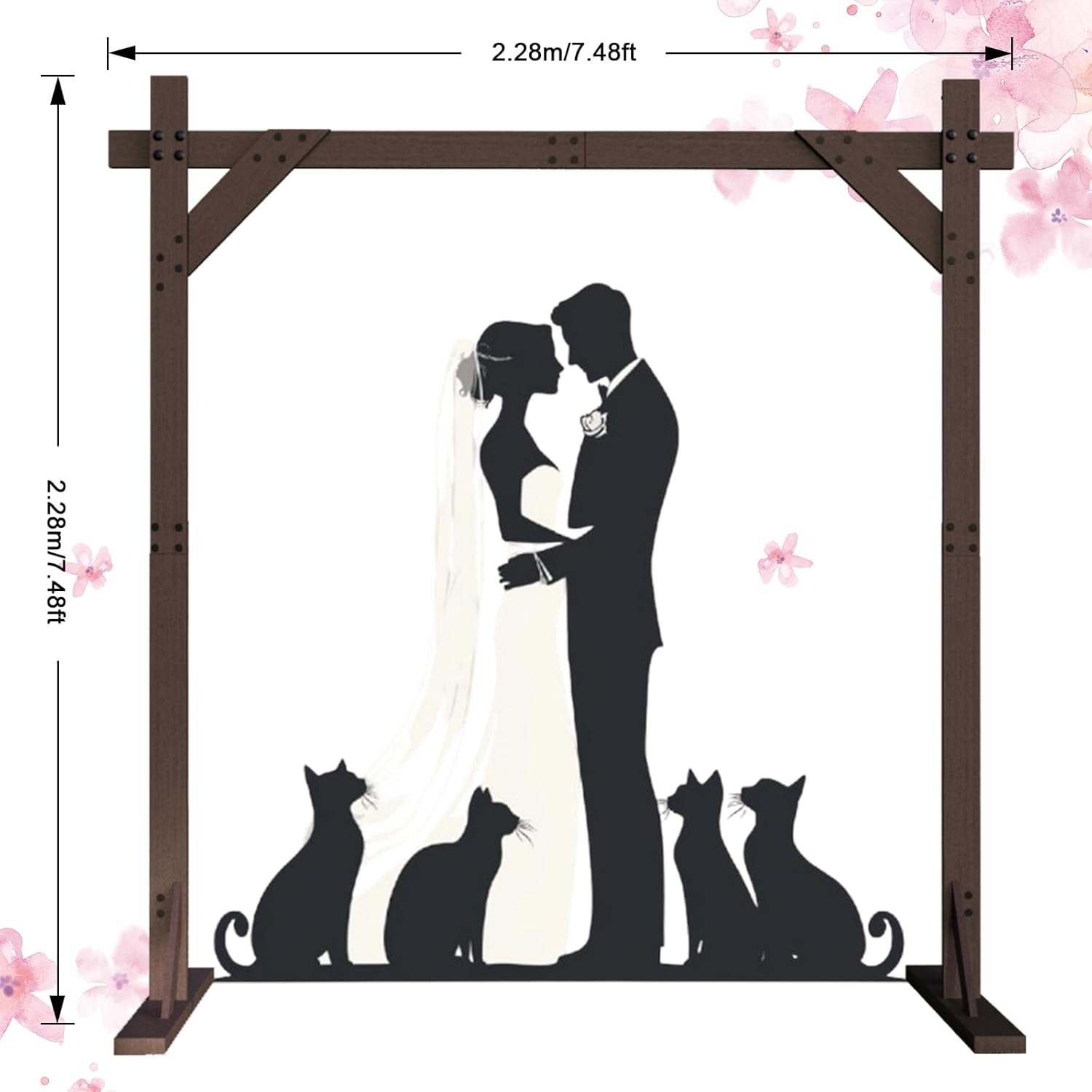 Wooden Wedding Arch 748FT Square Frame for Ceremony and Events
