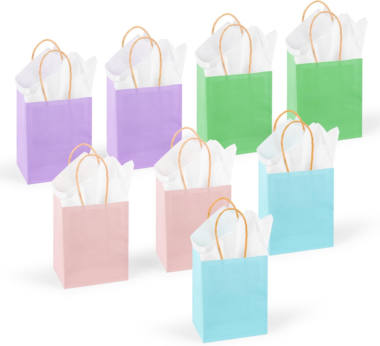 60 Pack Mini Rainbow Gift Bags with Handles