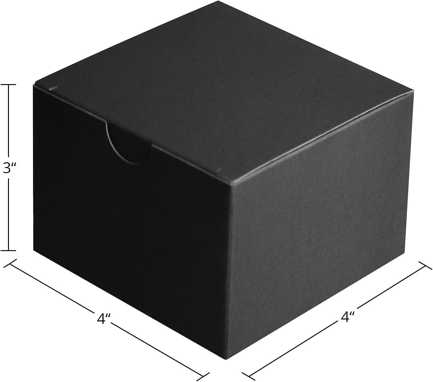 Small Black Gift Boxes 4x4x3 Inches 50 Pack Matte Black Kraft