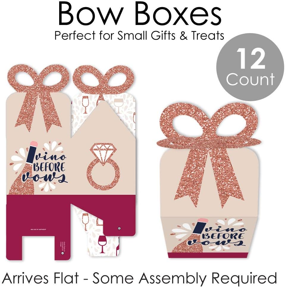 Big Dot of Happiness Vino Before Vows Bow Boxes Set of 12