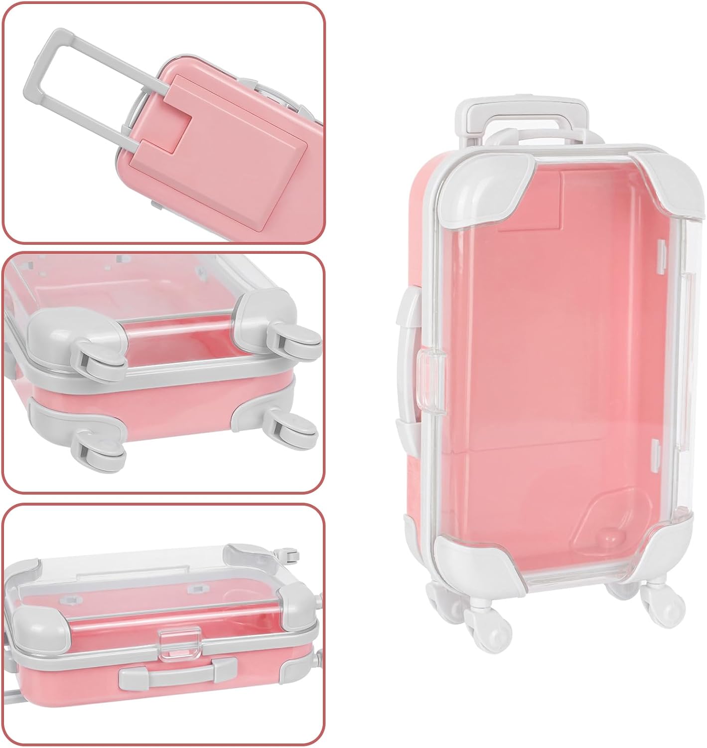 Mini Suitcase Favor Boxes 4 Pack Pink