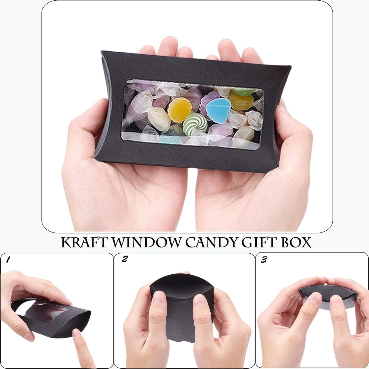 80 Pcs Pillow Gift Boxes with Clear Window