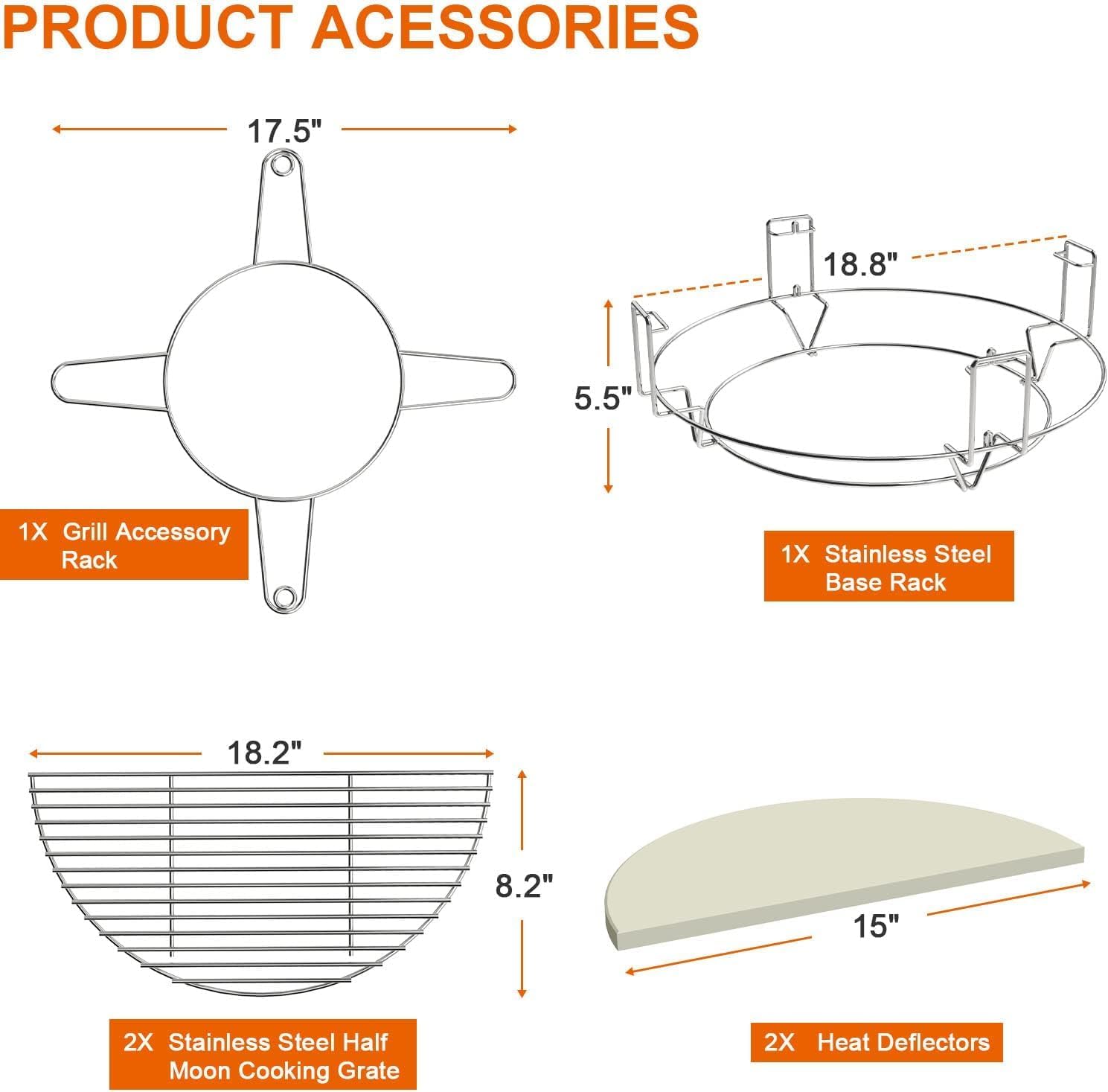 BBQ Future 18 Cooking System Kit for Kamado Grills