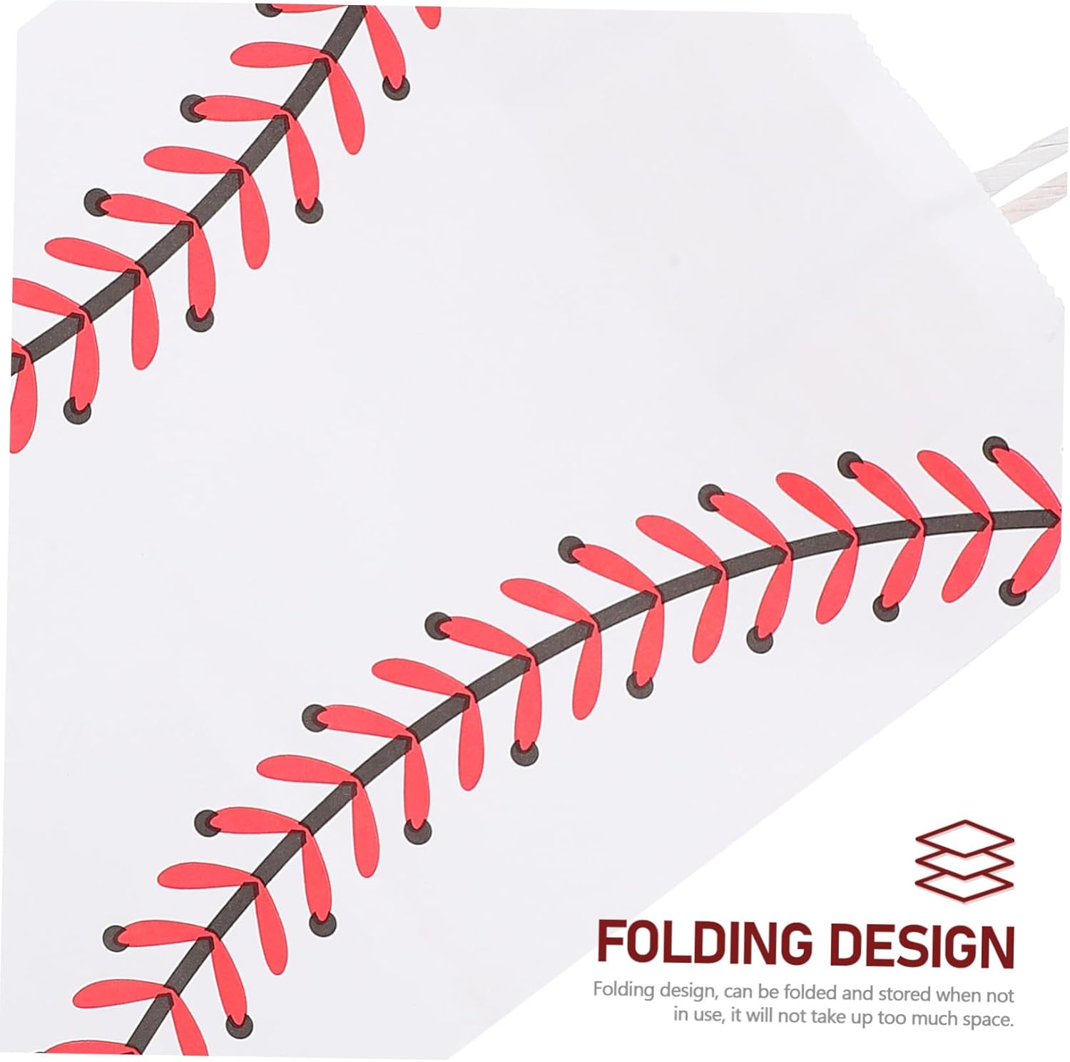 SHOWERORO 12pcs White Kraft Paper Baseball Party Bags