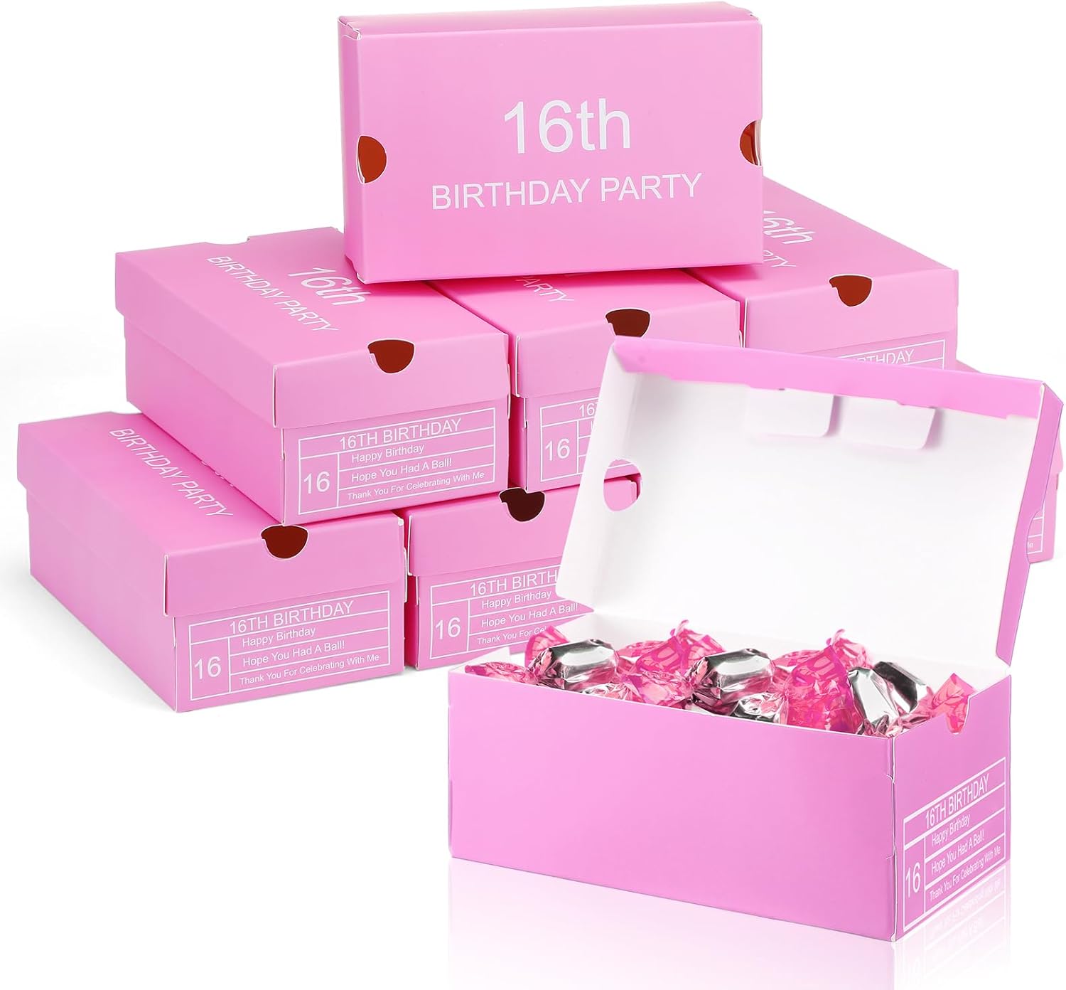 Gueevin 24 Pcs Mini Sneaker Gift Boxes Pink Party Decorations