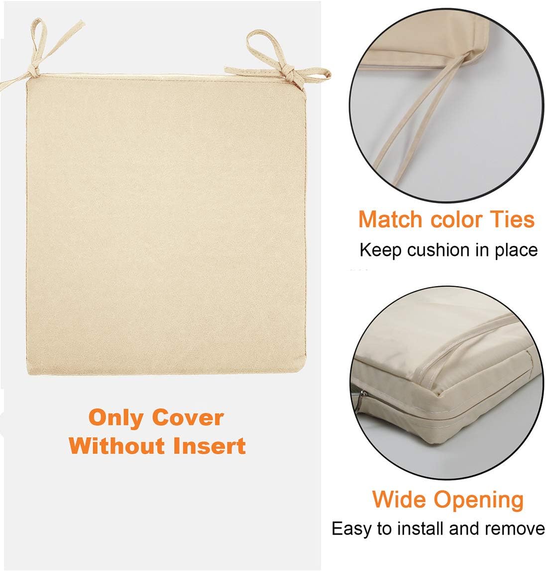Sigmat Outdoor Seat Cushion Cover 25x25x5 2PCS