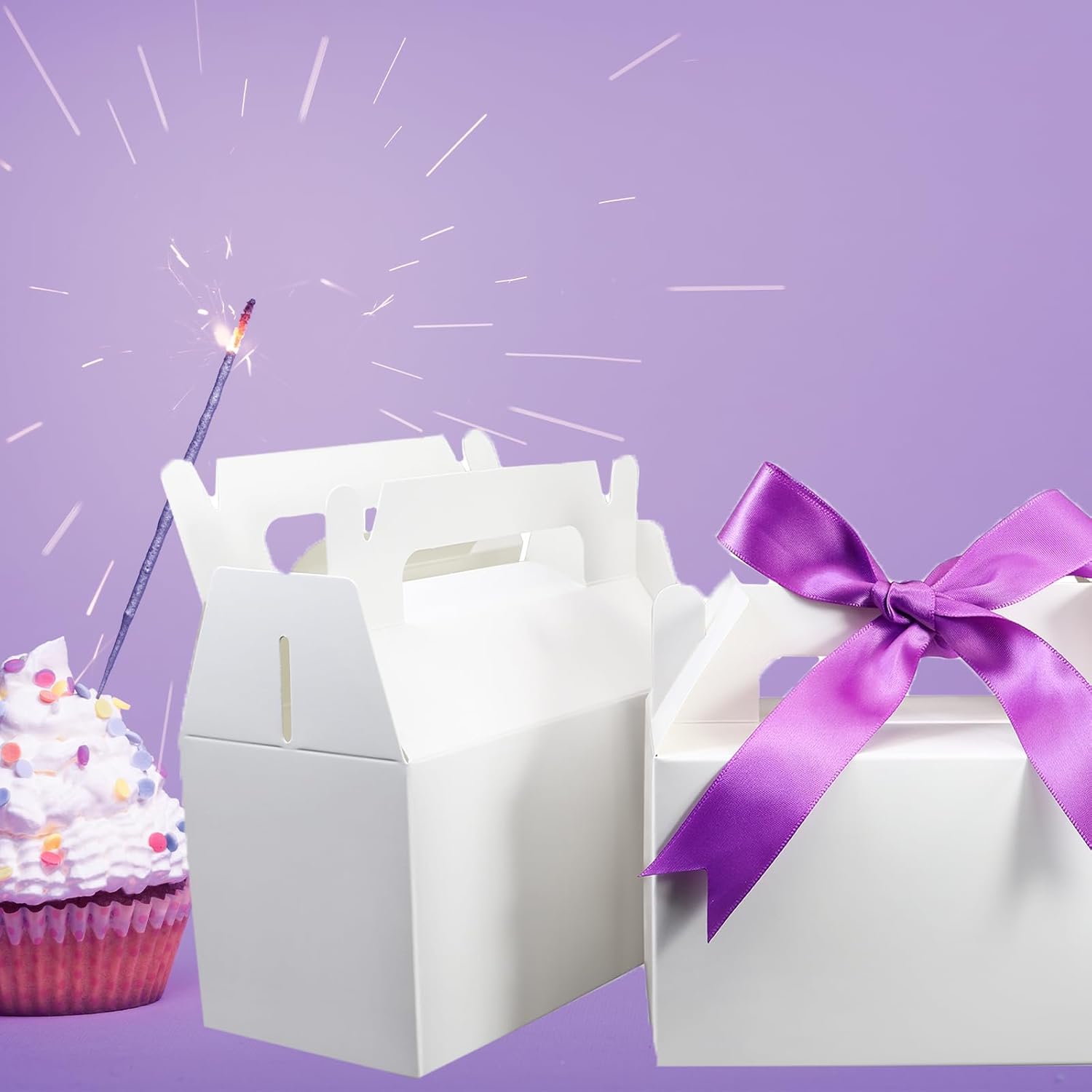 Oletx 50Pcs White Gift Boxes for Parties and Events