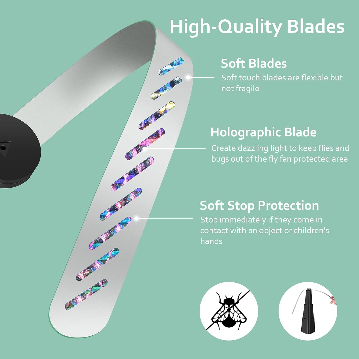 Fly Fans for Tables 6 Pack Black