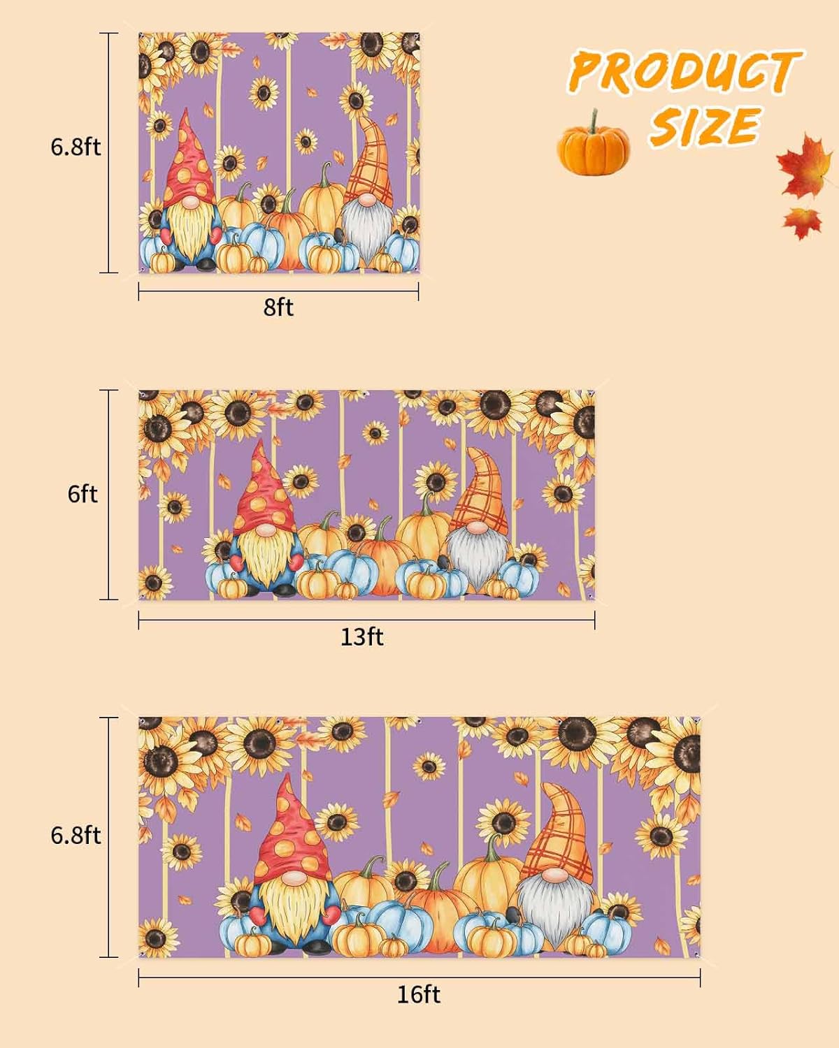 Fall Garage Door Banner 7x8 ft Autumn Decor