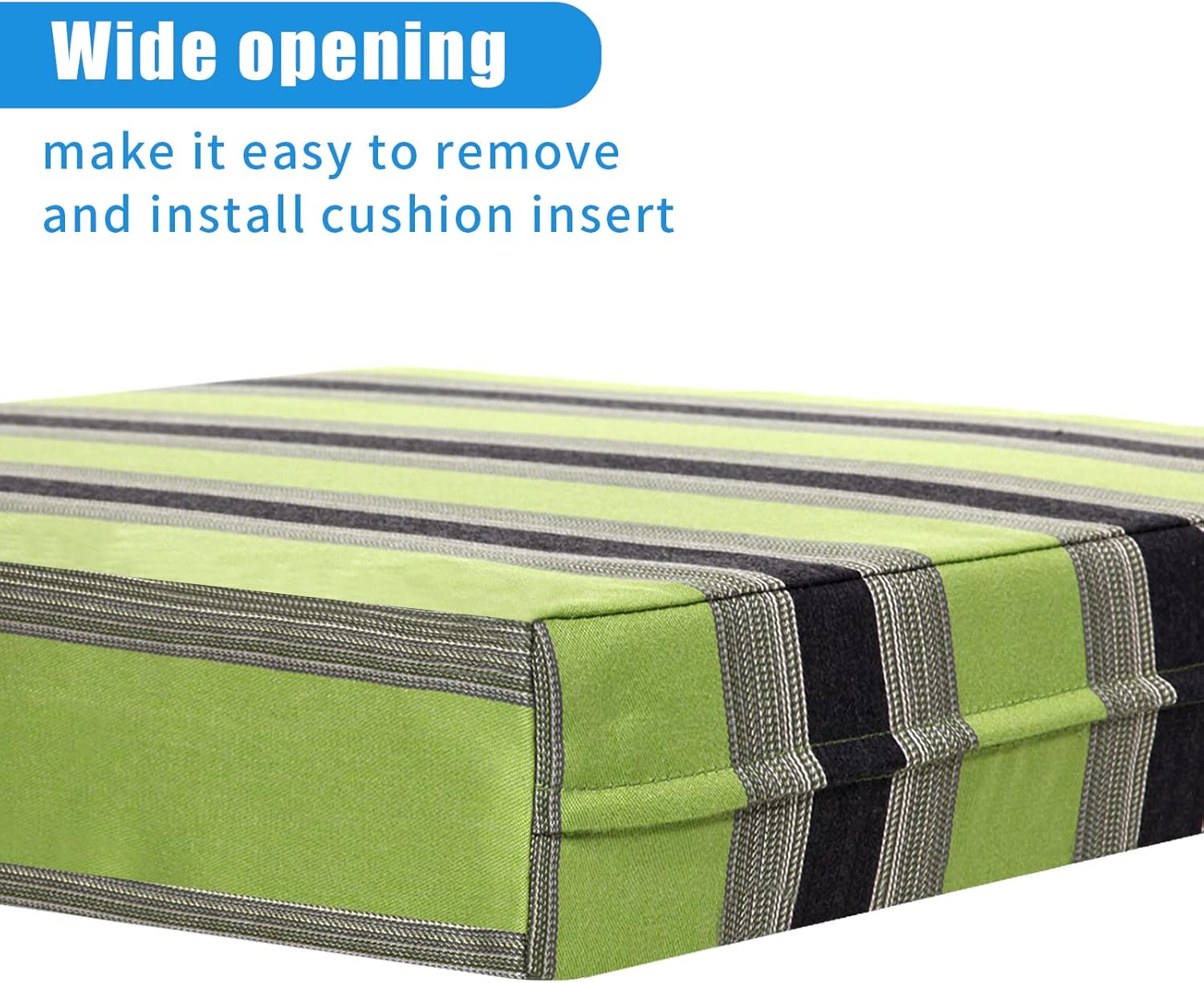 24x24x4 Inch Green Outdoor Cushion Covers 2 Pack