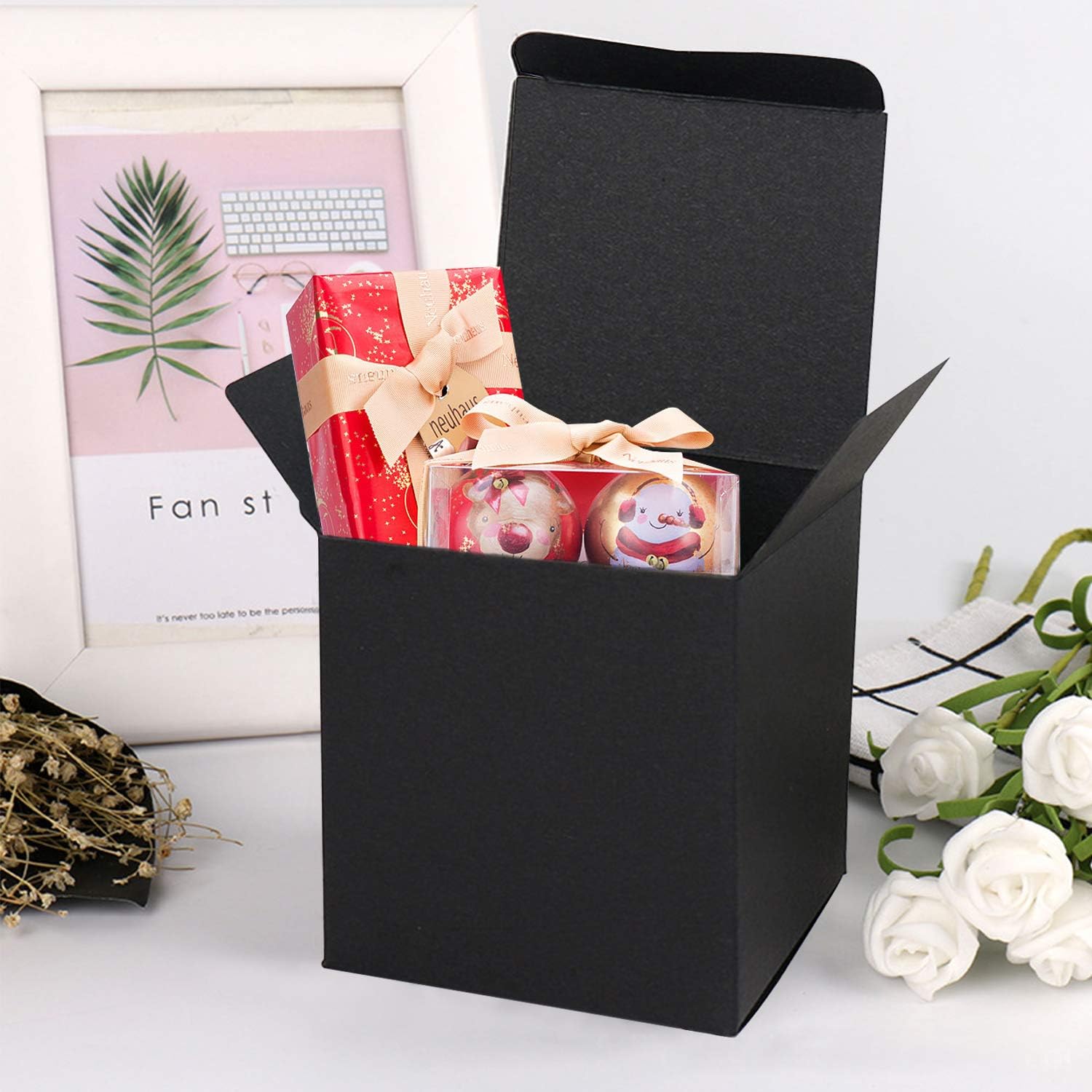 15 Pcs Black Gift Boxes with Lids for Wedding and Birthday