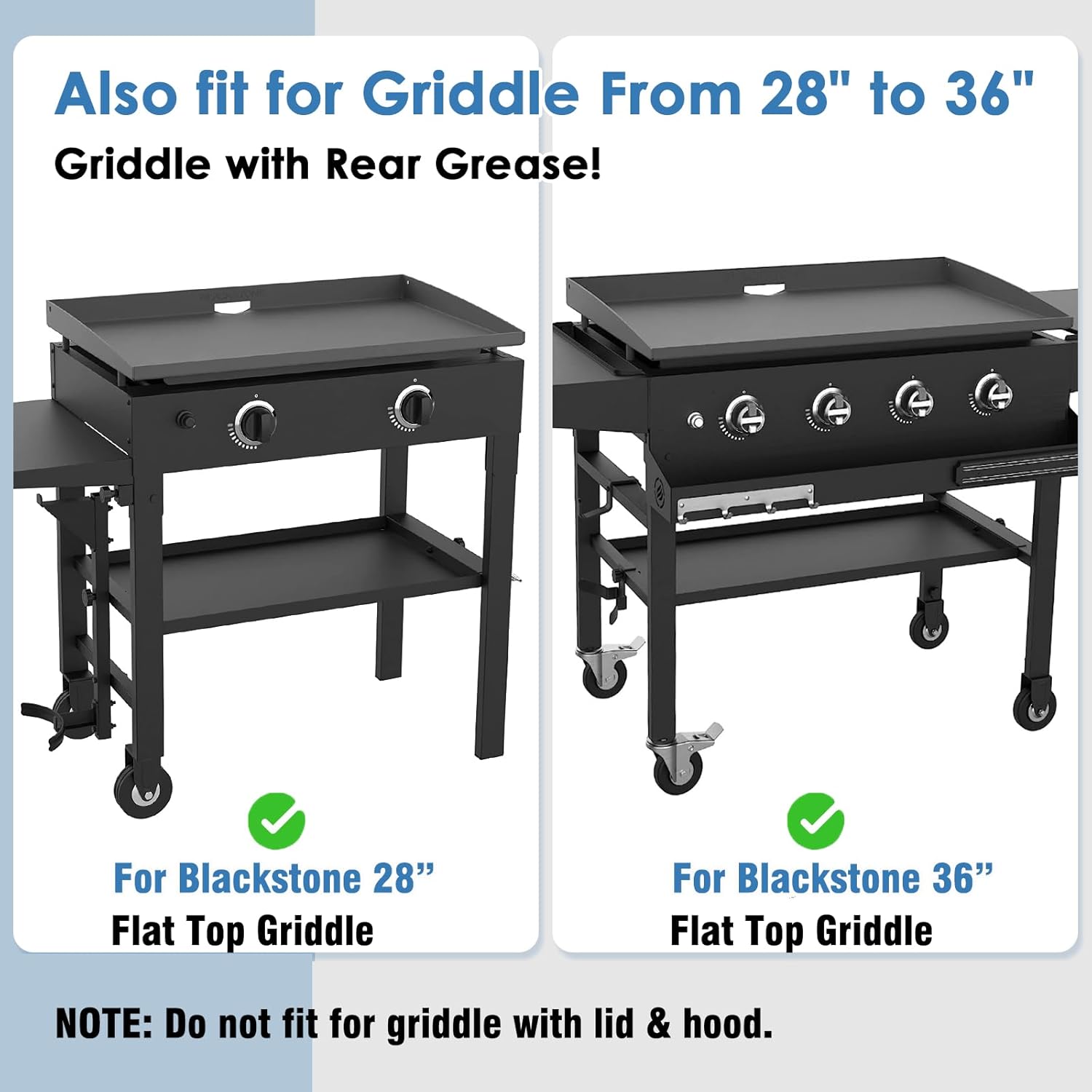 Universal Wind Guard and Warming Rack Set for Griddle 28-36 Inches