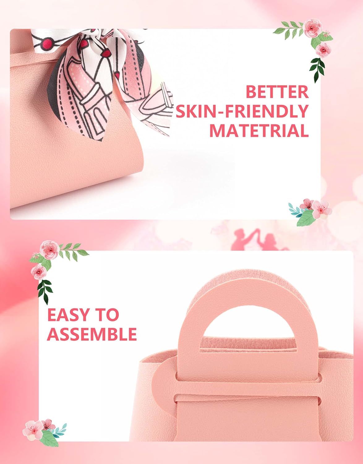 MEIKLE 12 Pack PU Leather Candy Gift Bags for Parties and Occasions