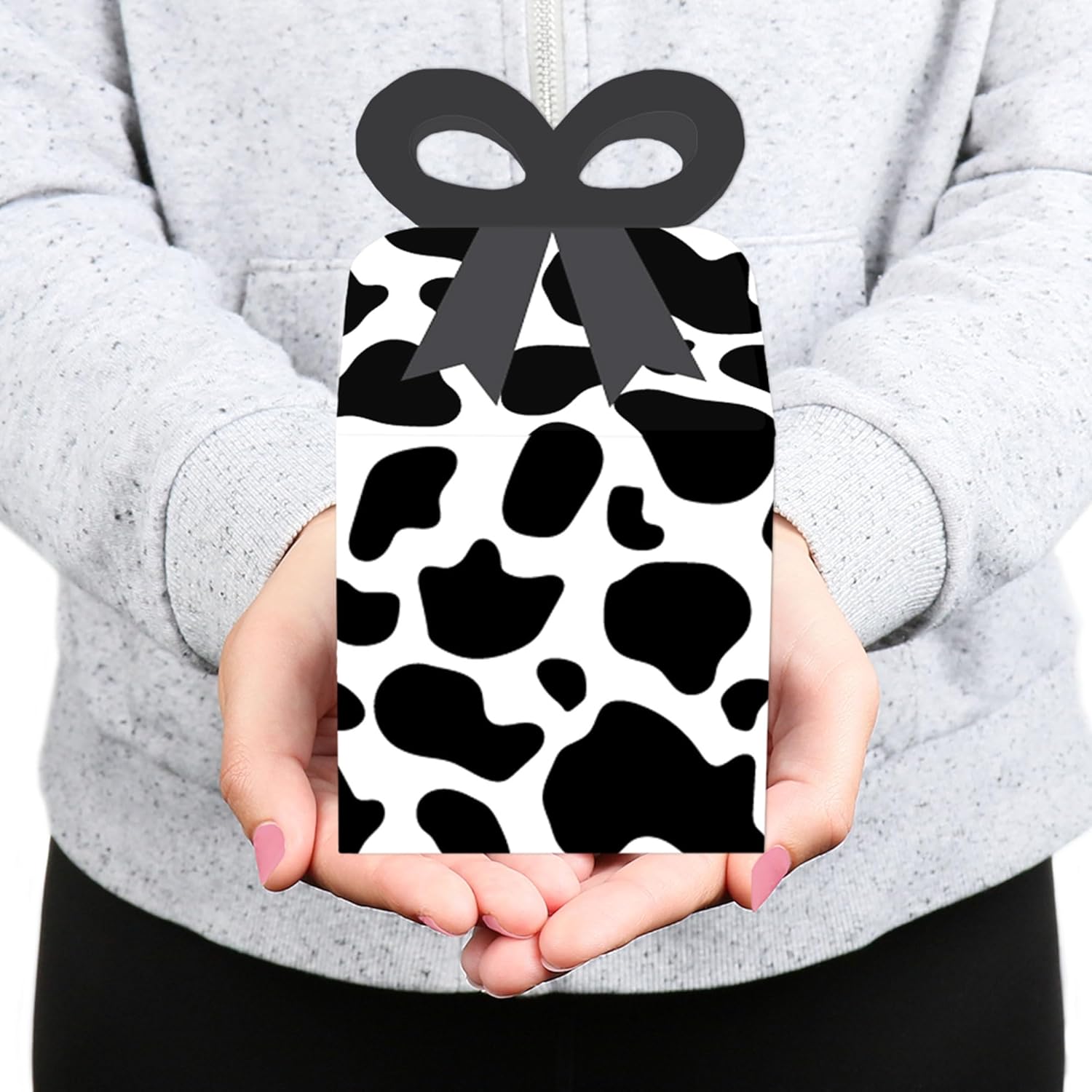 Big Dot of Happiness Cow Print Gift Boxes Set of 12