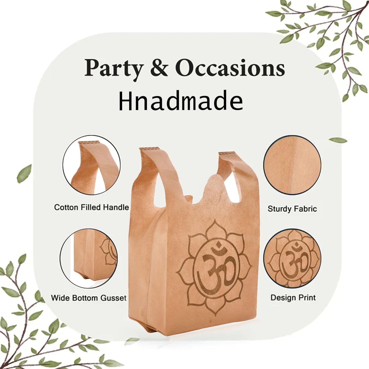 LOVENSPIRE Reusable Gift Bags with Om Print