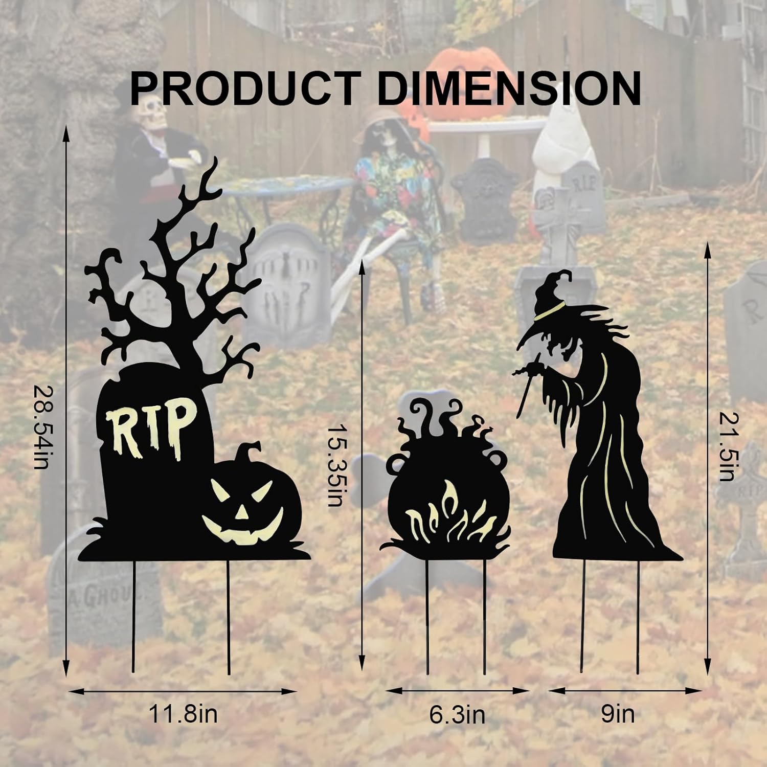 BRIGHTDECK Halloween Yard Signs 3 Pack Outdoor Decorations