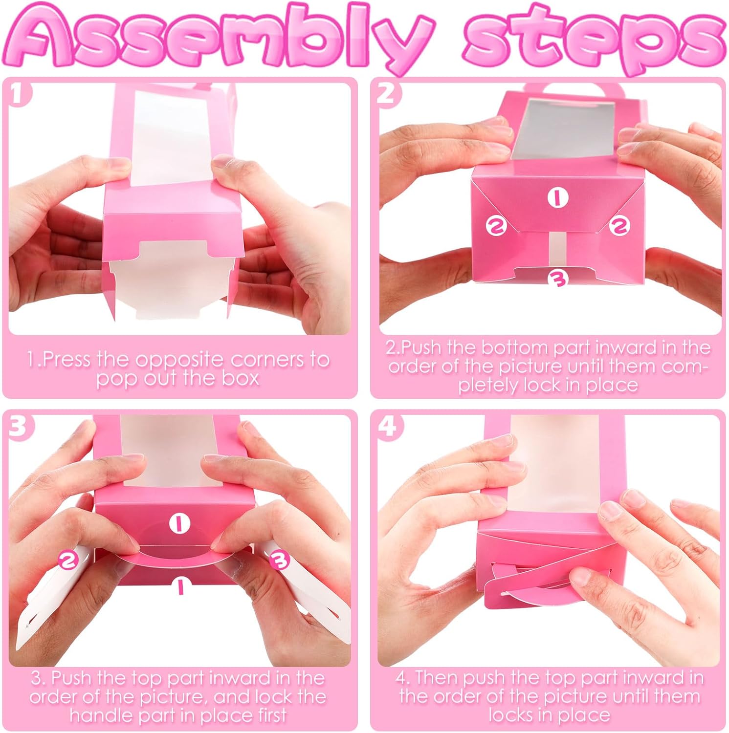 TecUnite 24 Pcs Pink Girl Party Favor Boxes