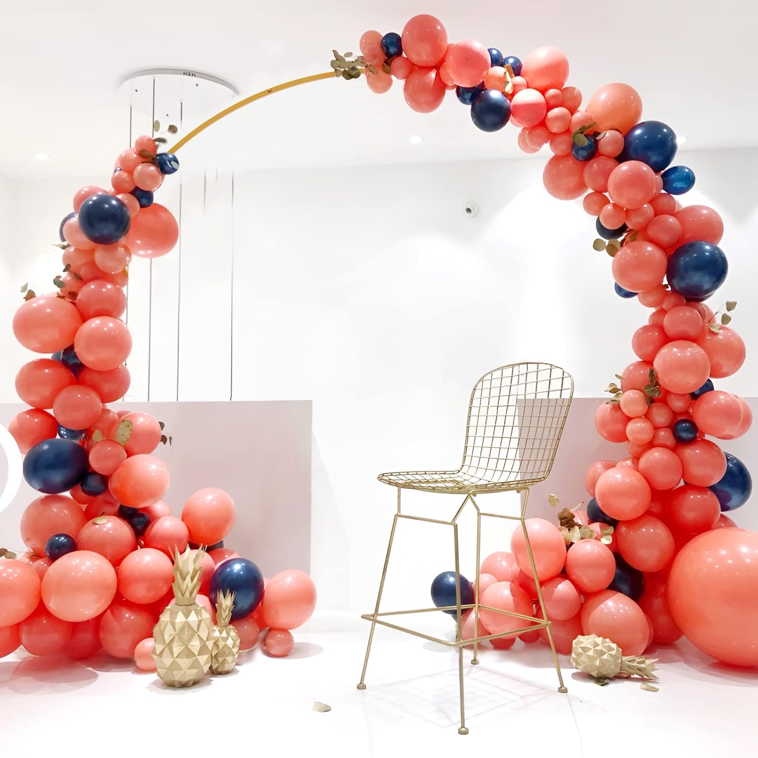 Wokceer 92FT Gold Metal Round Balloon Arch Stand