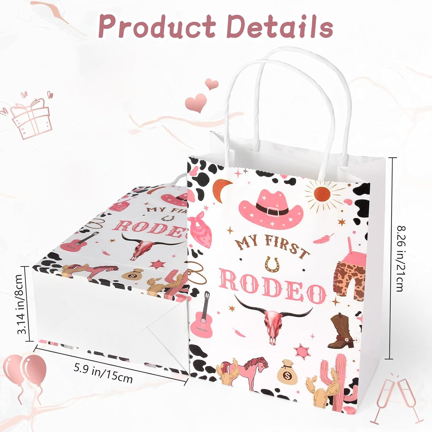 YXXHOME 24 Piece Cowboy Party Favor Bags