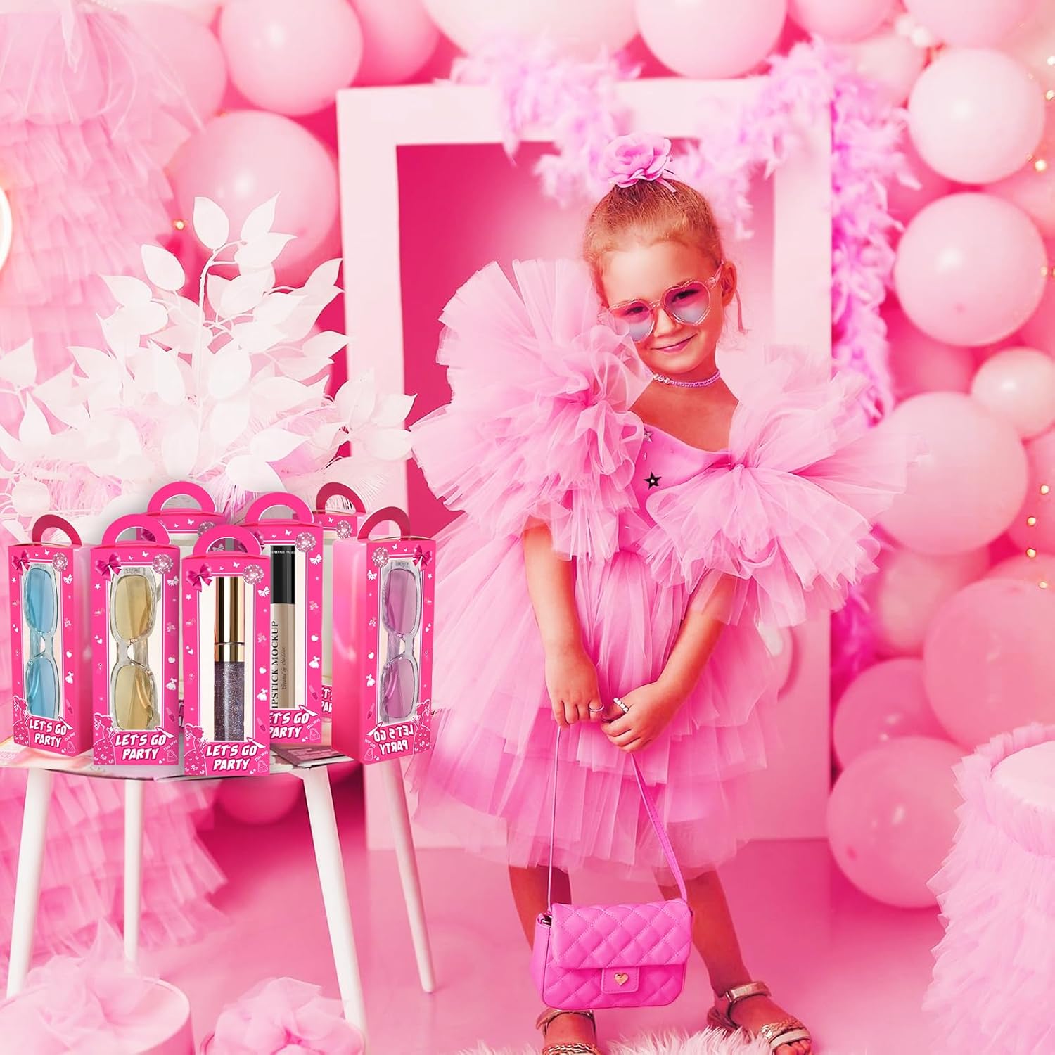 20 Pack Hot Pink Party Favor Boxes with Handles