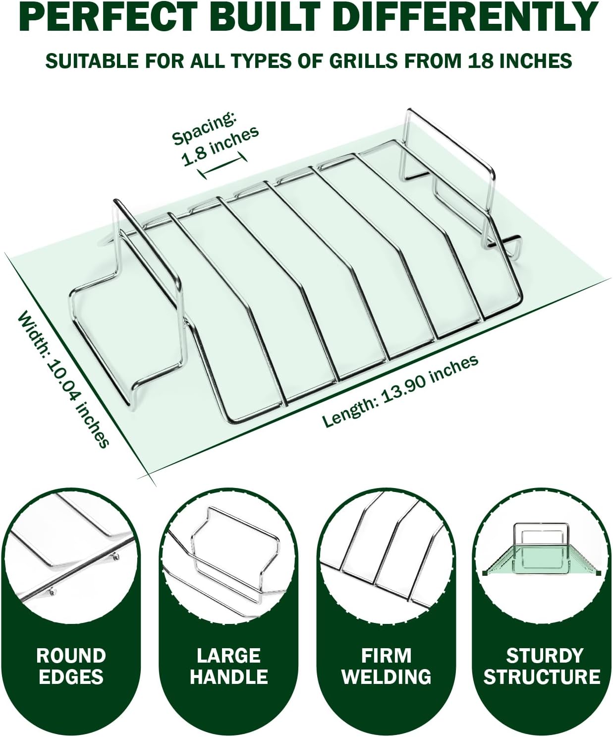 BONPAZ Rib and Roast Rack for Big Green Egg