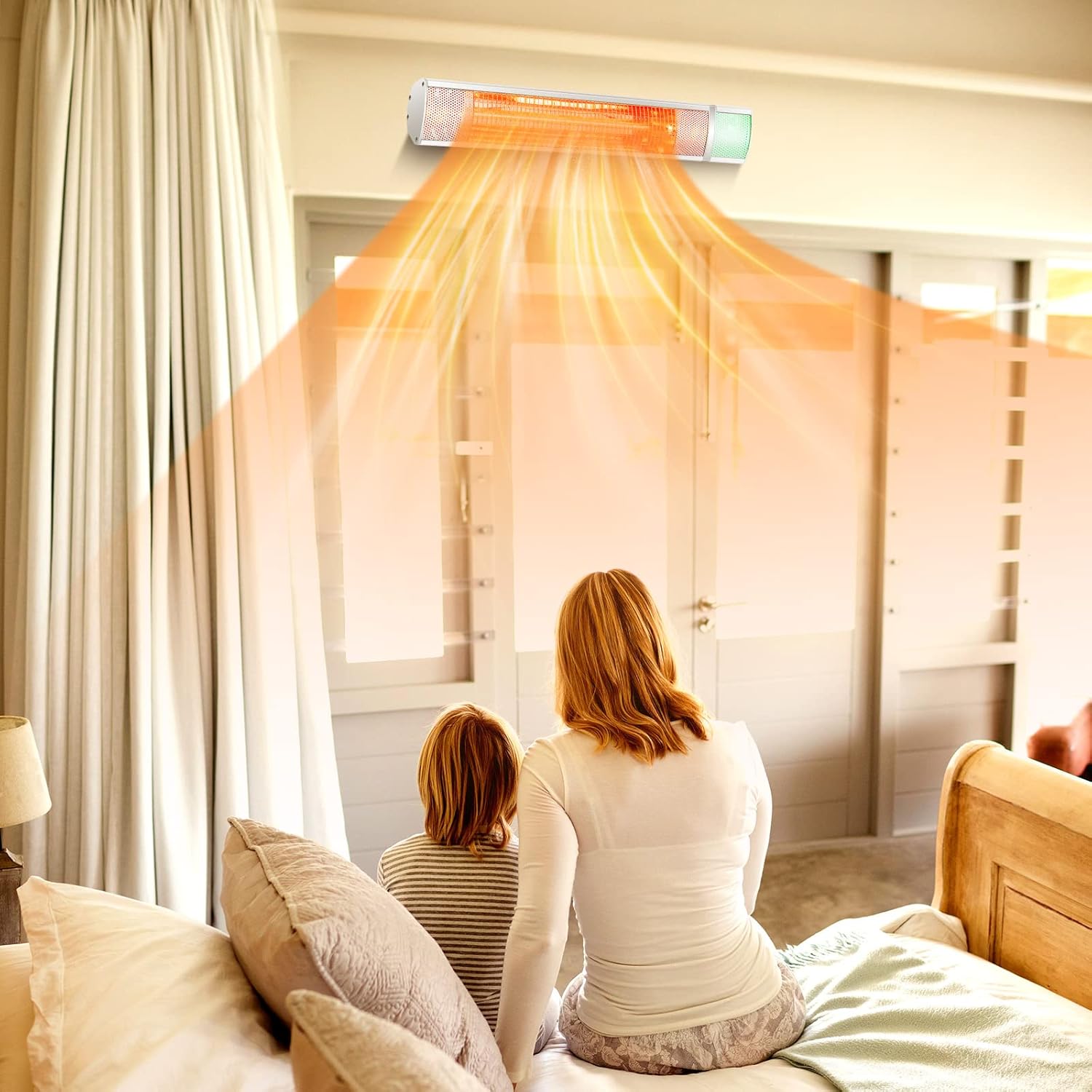 Tangkula 1500W Wall Mounted Patio Heater with Remote Control and 3 Power Settings
