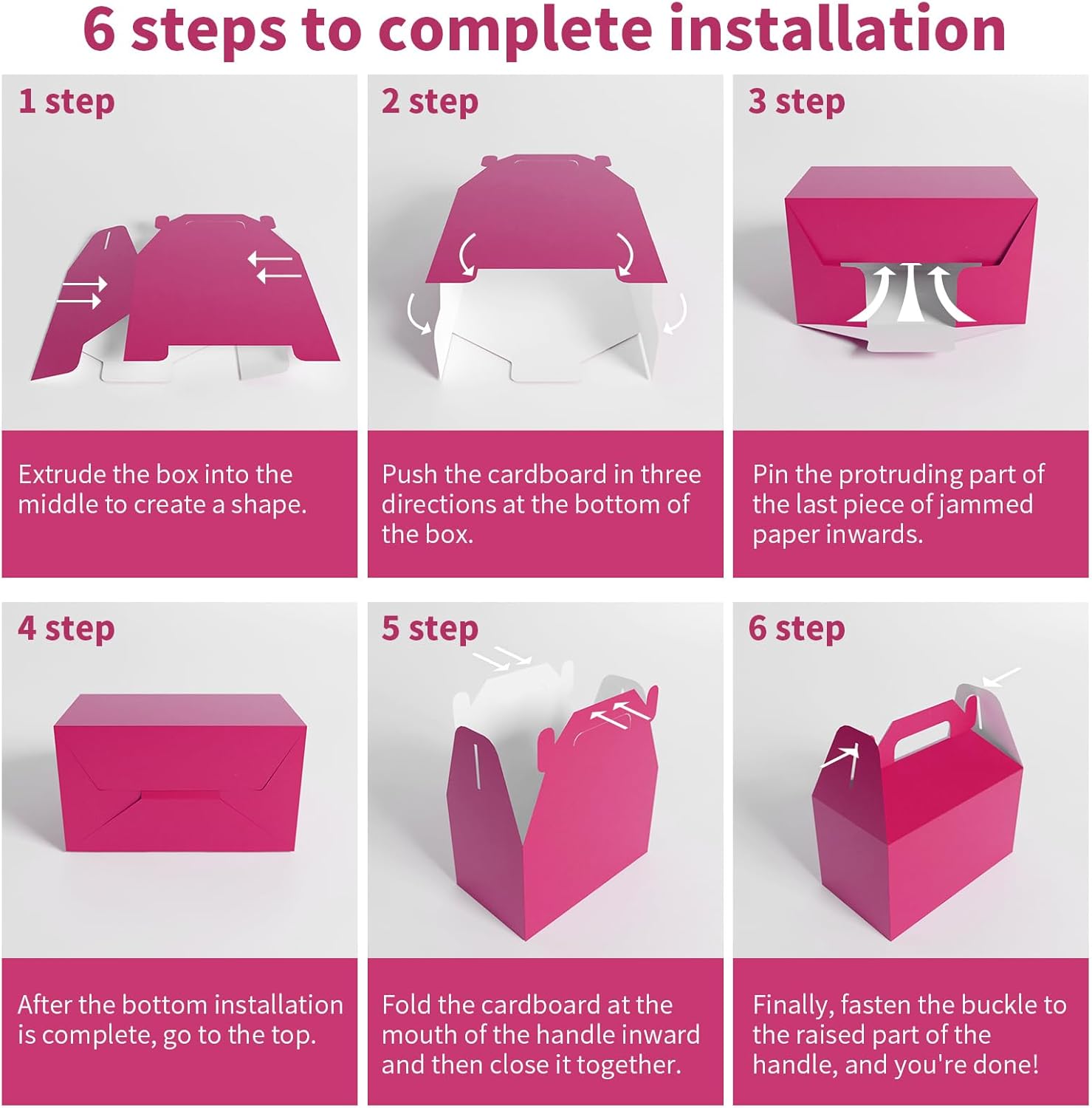 XAGLVV 24 Pack Hot Pink Treat Boxes for Party