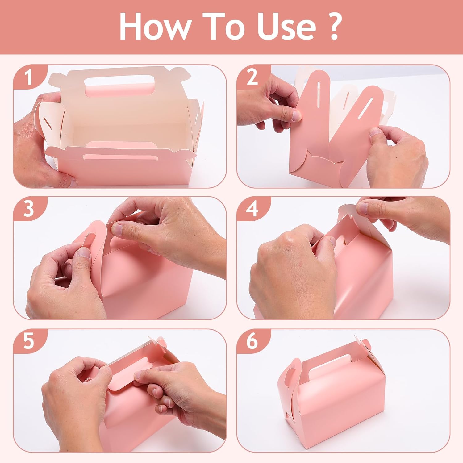 Extrapins 30 Pack Pink Candy Boxes with Handles