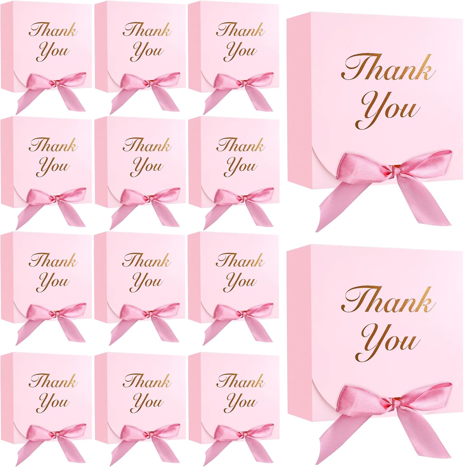 VGOODALL 20PCS Pink Gift Boxes with Bow Ribbons