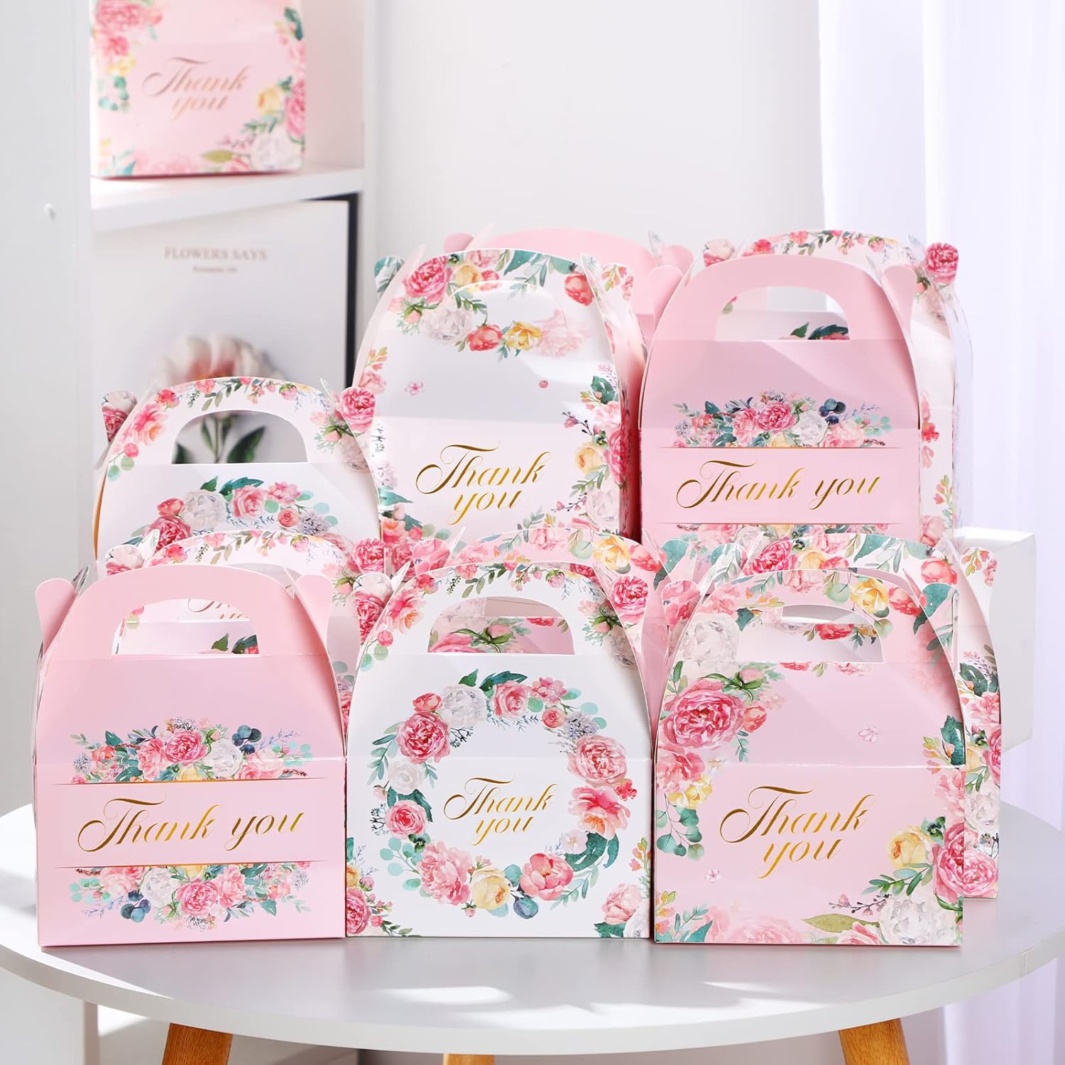 Thank You Gift Boxes 48 Pcs Floral 6x35x35 Inch