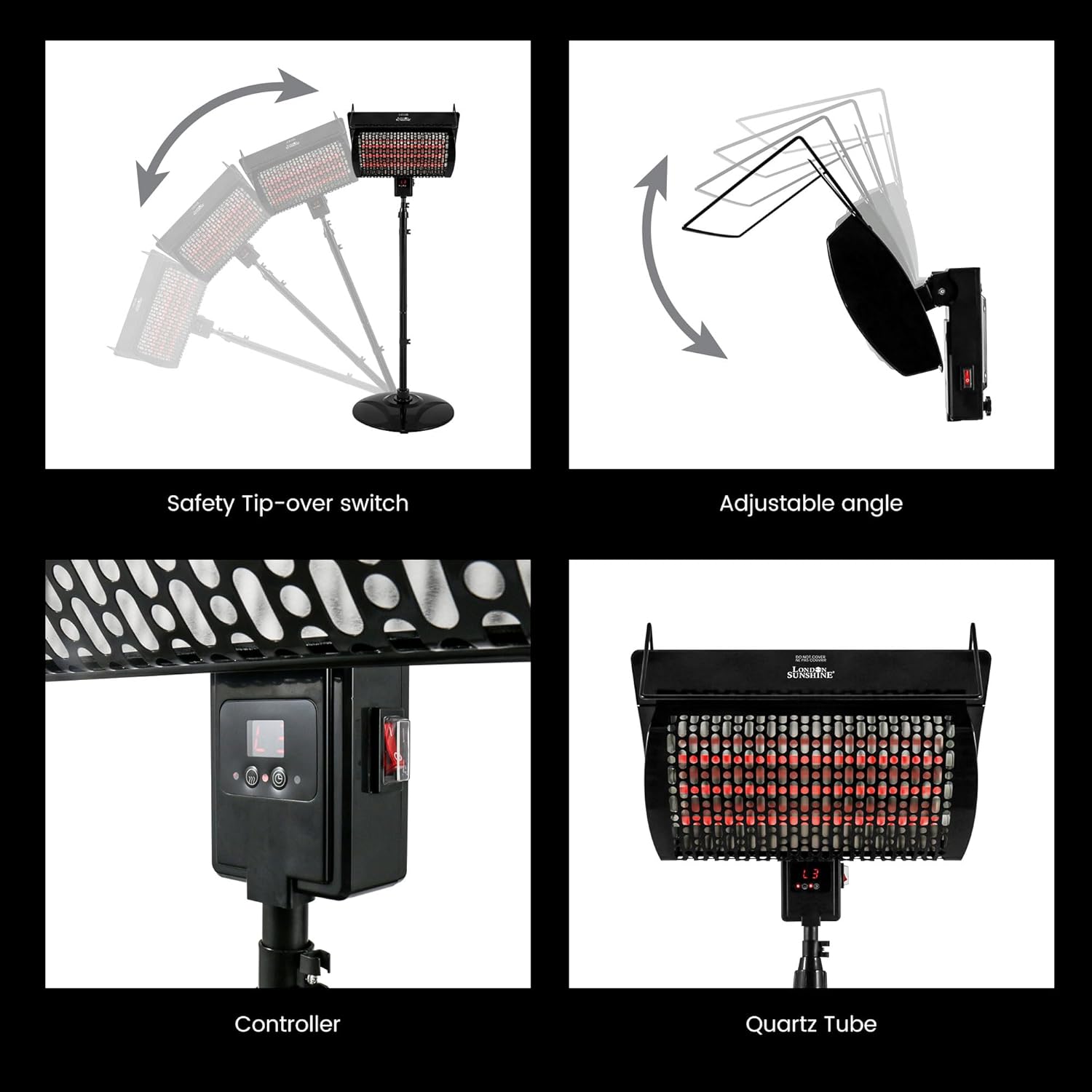 London Sunshine 1500W Electric Patio Heater with Remote Control