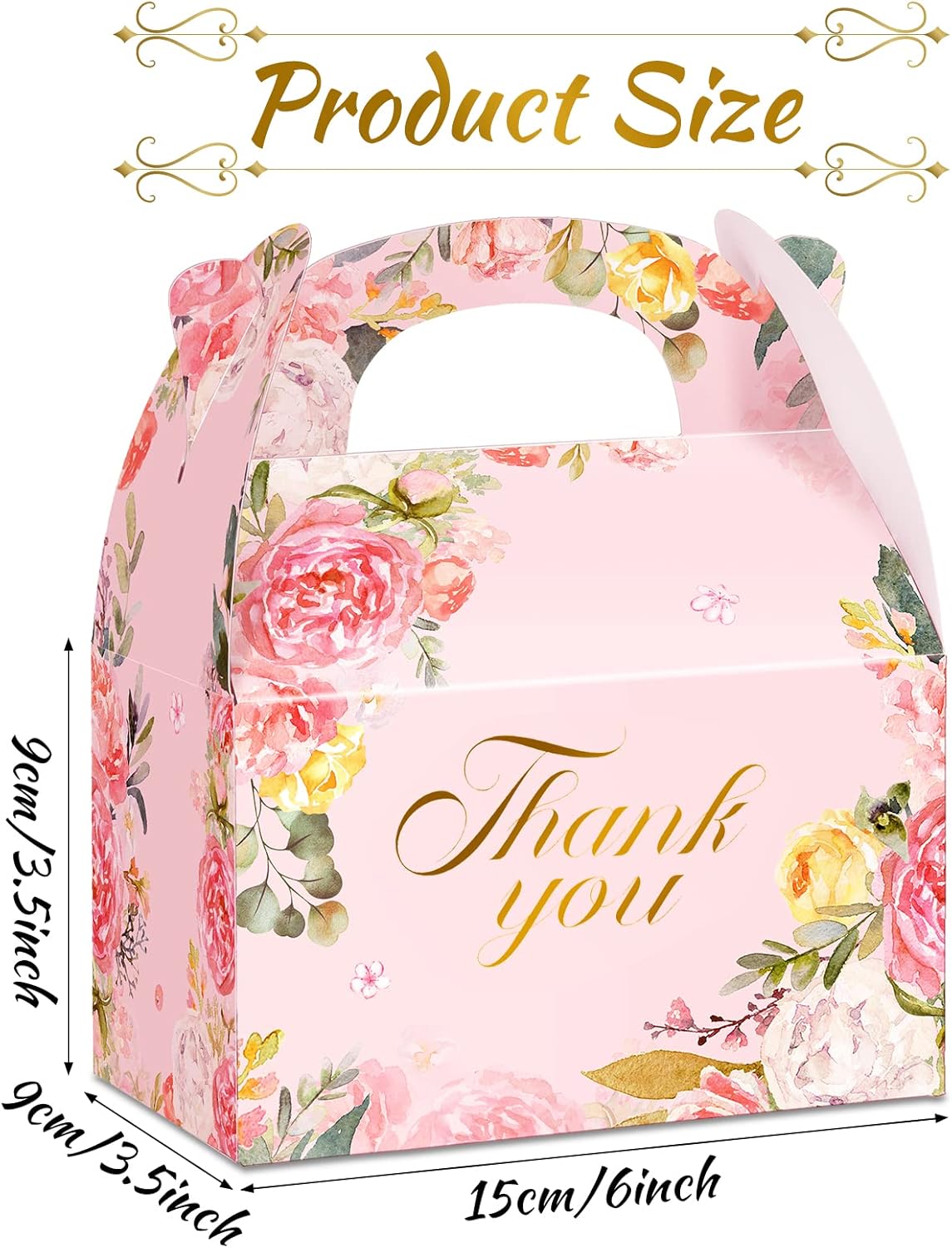 Thank You Gift Boxes 48 Pcs Floral 6x35x35 Inch