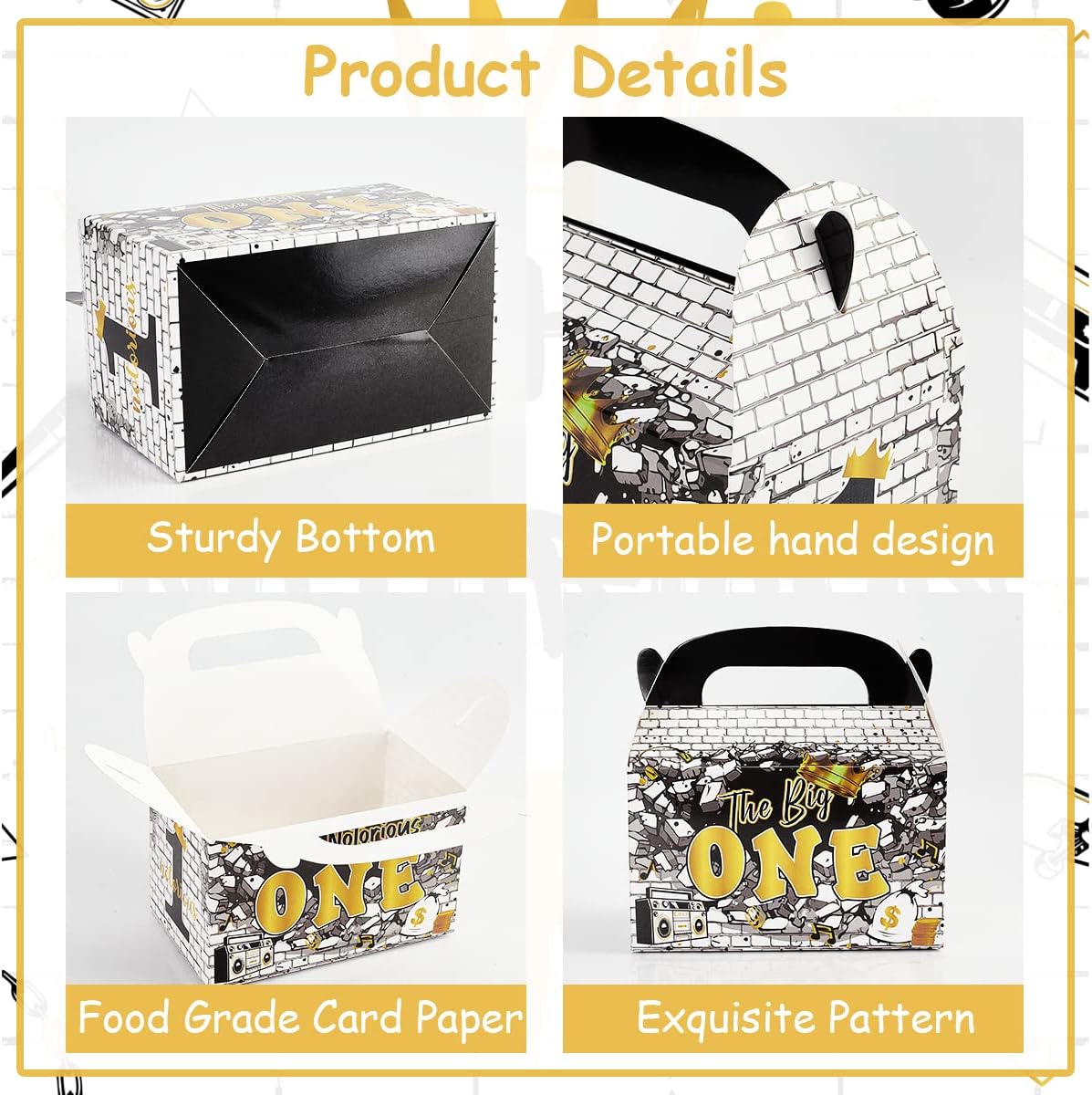 Fangleland 24pcs Hip Hop Birthday Gift Boxes with Handle
