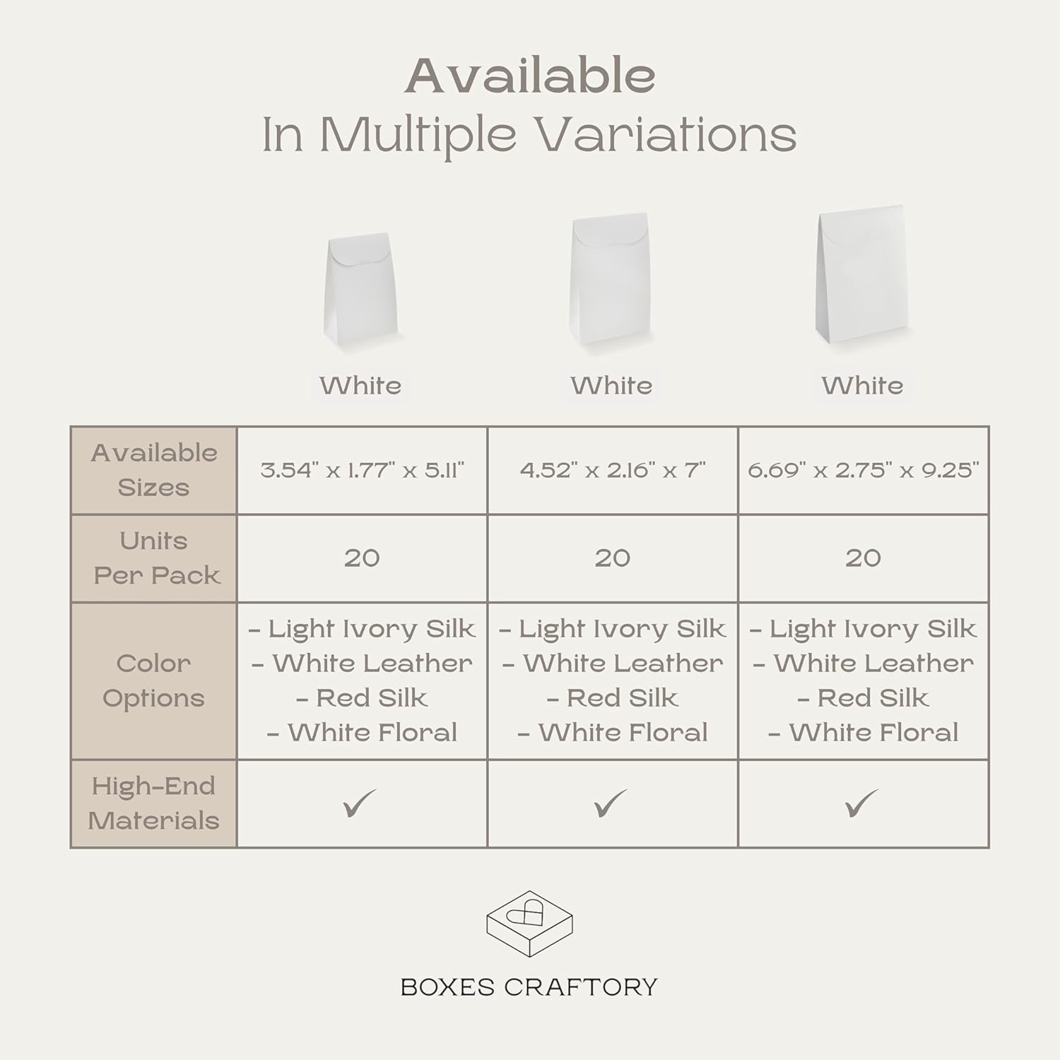 Boxes Craftory Pack of 20 White Favor Boxes
