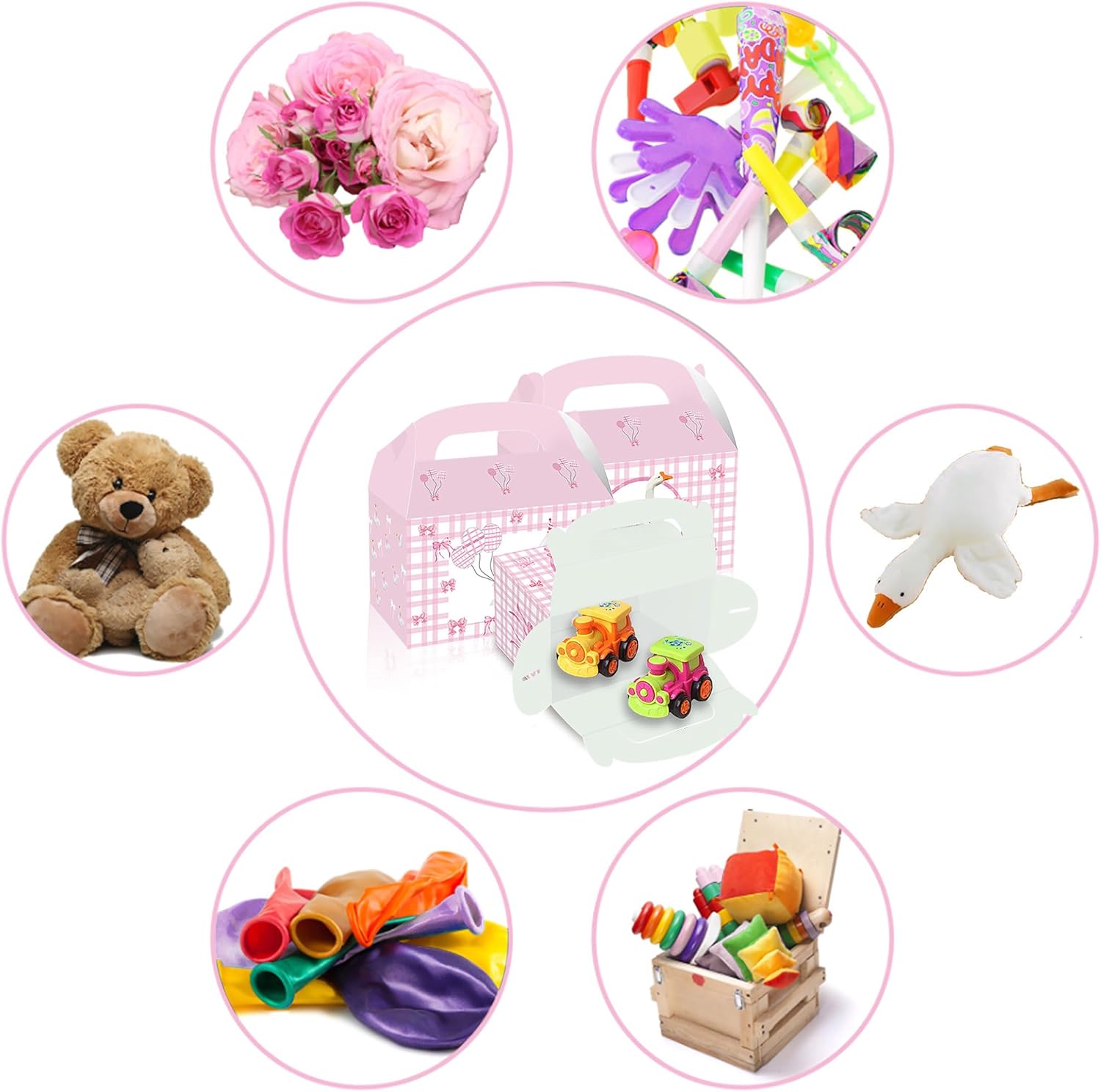 BACH AND BOUJEE 12PCS Pink Silly Goose Treat Boxes