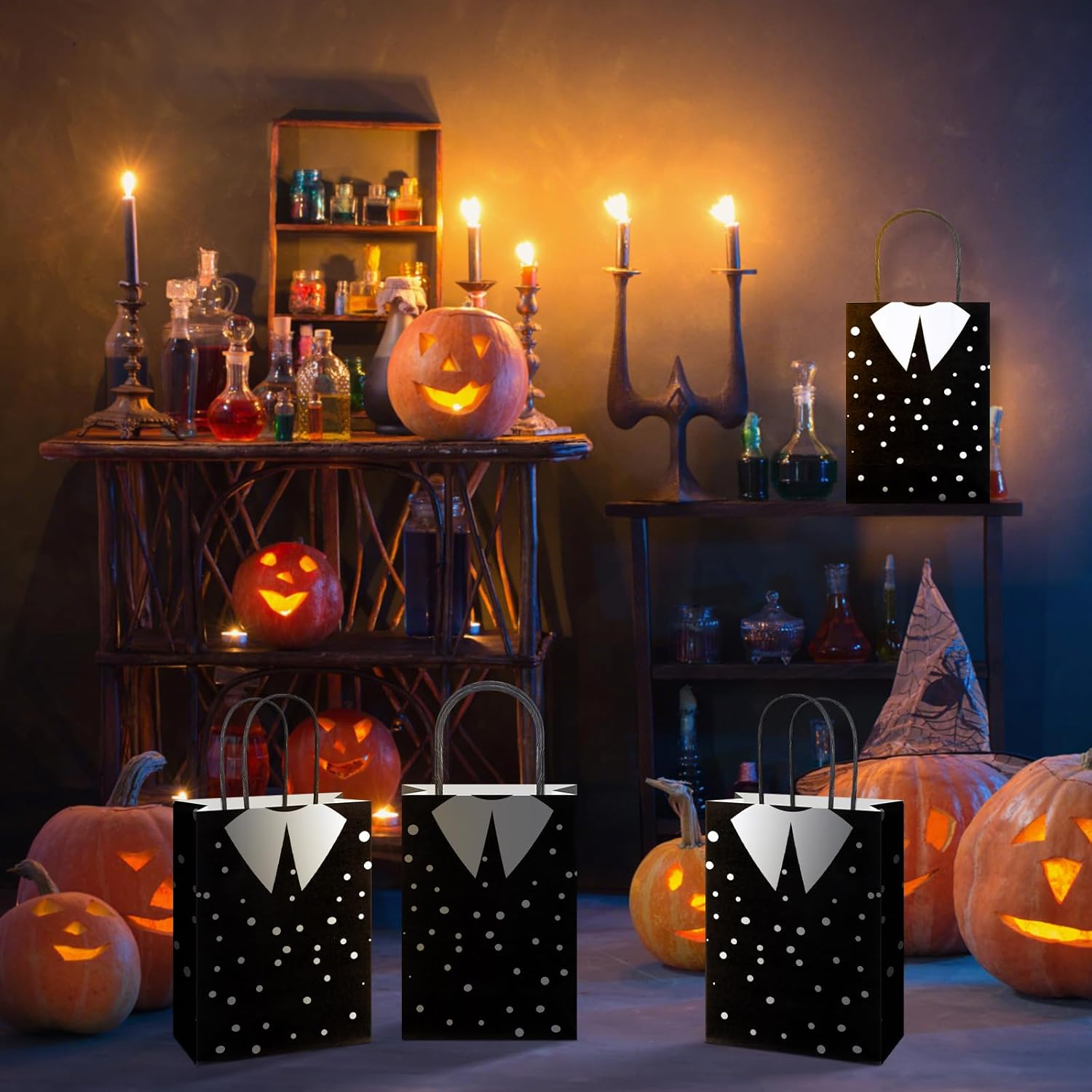 Gilprop 24 Pcs Halloween Paper Gift Bags with Handles