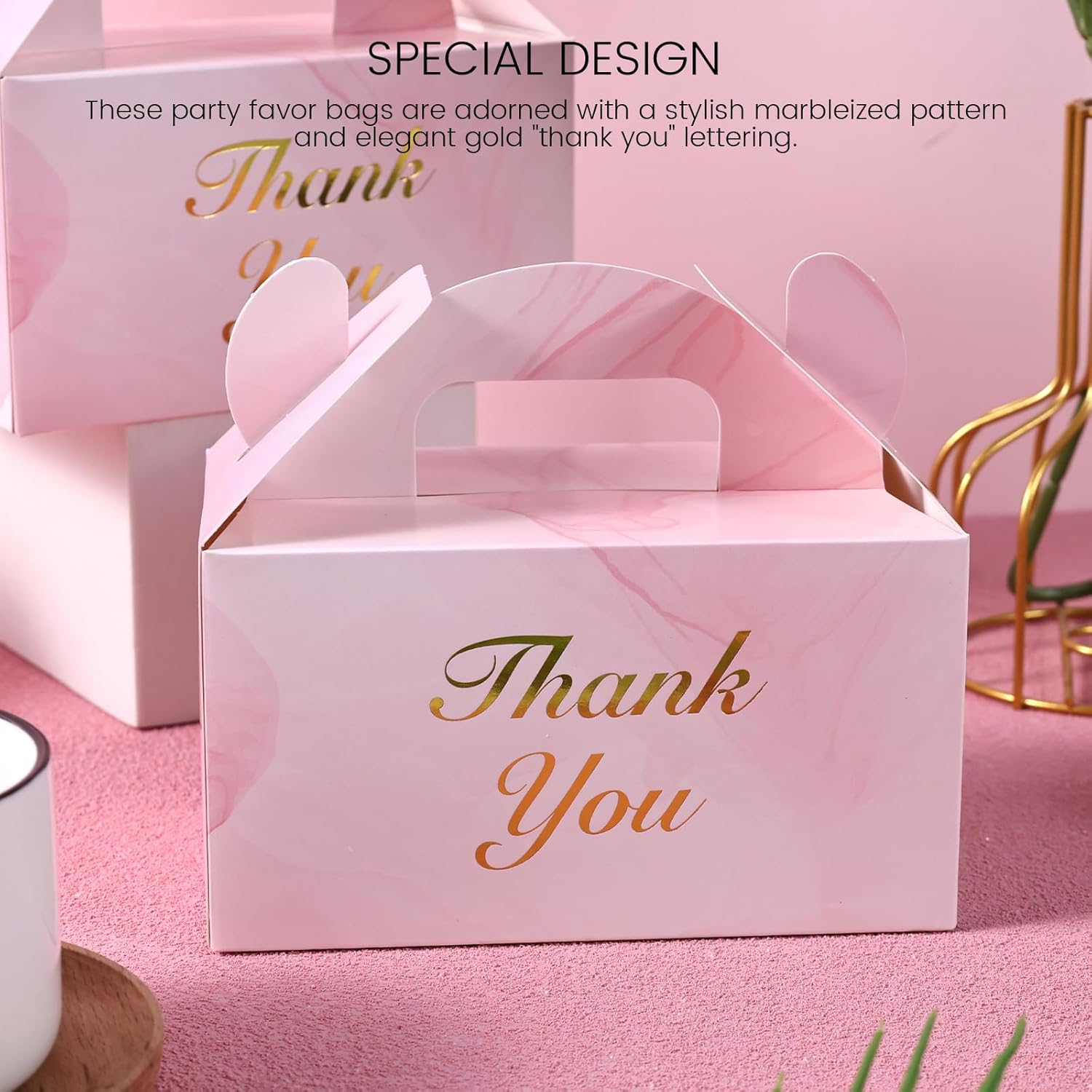 VGOODALL 16PCS Mini Pink Marble Gift Boxes