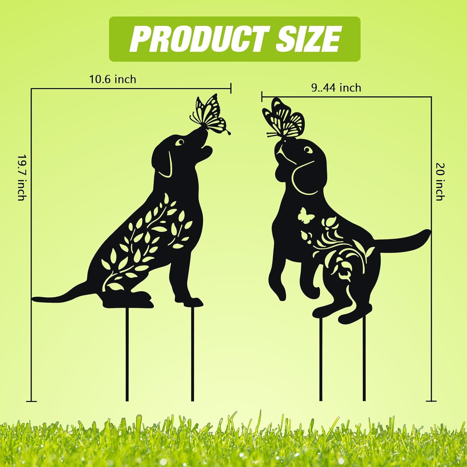 Wonder Garden Metal Dog Decor 2 Pack Garden Stakes